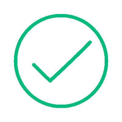 Icono de check en círculo que representa la formación en BPM y SST con Insega. Prevención inteligente y cumplimiento normativo.