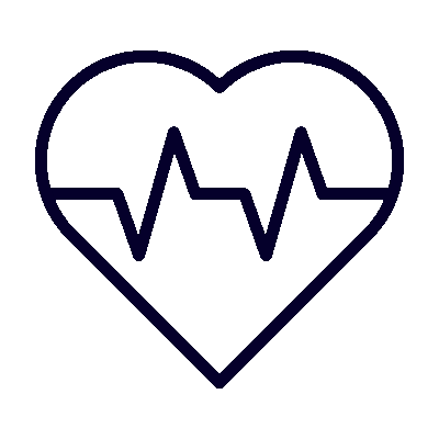 Icono de corazón que representa empresas con medidas sanitarias activas, consultoría especializada Insega para la reapertura segura y cumplimiento normativo.