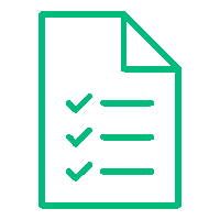 Icono de hoja de papel con checklist para evaluación de cumplimiento en BPM, HACCP, ISO y SG-SST. Insega, consultoría especializada.