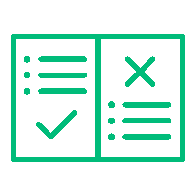 Icono de hoja con checklist de cumplimiento INVIMA, beneficios de la consultoría Insega para evitar rechazos documentales.
