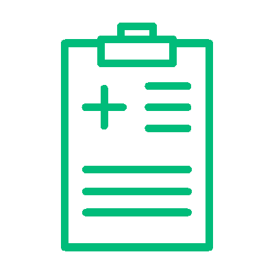 Icono de hoja con reporte medico para preparación de visitas de Secretaría de Salud, Invima, ARL o Ministerio de Trabajo. Insega ofrece consultoría especializada en HSEQ.