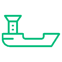 Icono de barco para exportación de alimentos a Estados Unidos. Trámite Invima con Insega.