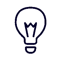 Icono de bombilla que representa soluciones a la medida en consultoría BPM y SST con Insega