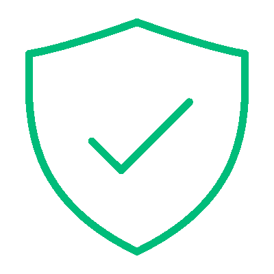 Icono de escudo con check que representa el control de contaminación cruzada en consultoría de seguridad y salud en el trabajo con Insega.