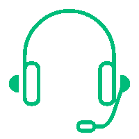 Icono de audífonos de atención al cliente Insega para soporte en la reducción de riesgos y no conformidades. Consultoría especializada en BPM y SST.